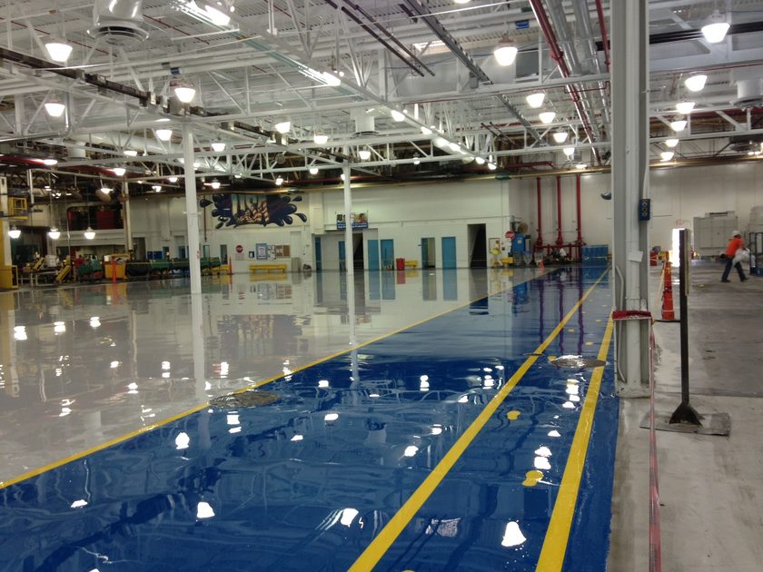 epoxy flooring blue yellow factory flooring malaysia